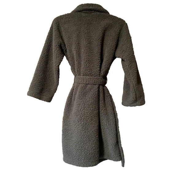 Pottery Barn Robe‎ Unisex Small Charcoal Gray Cozy Knit Long Sleeve Tie Waist - Picture 4 of 15